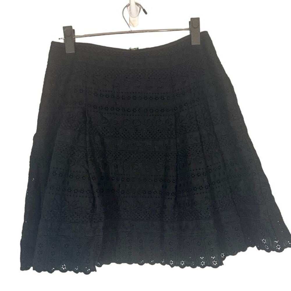 Nanette Lepore Women’s Black Lace Crochet Formal Mini Skirt Size 8